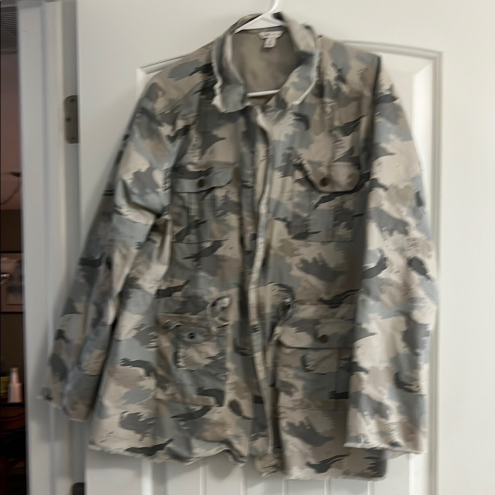 Cato Gray and Black Utility Jacket with Tactical Design